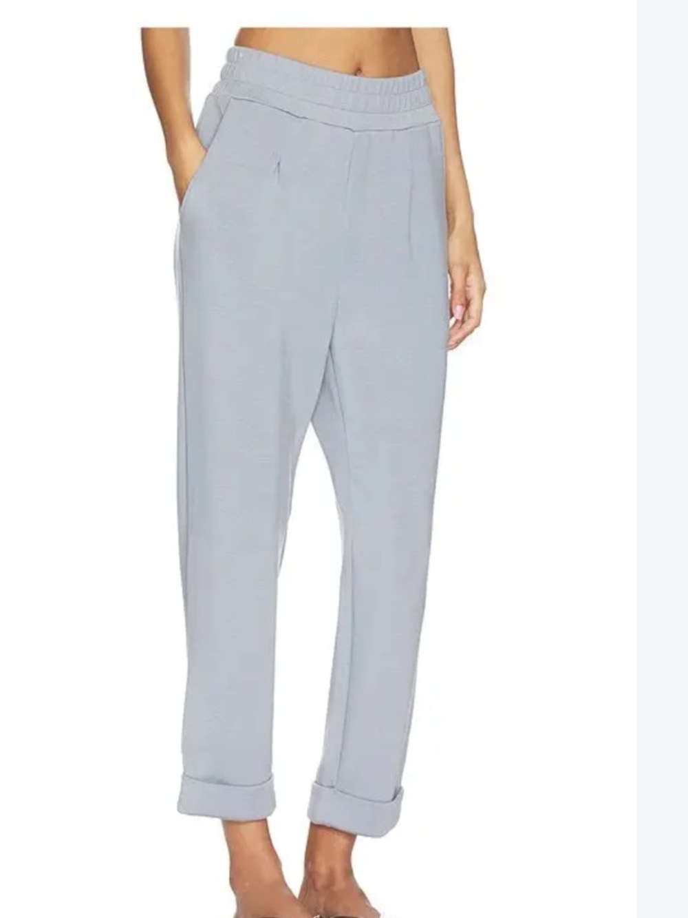 Varley Double Soft Light Blue Rolled Cuff Lounge Pants Sz XS